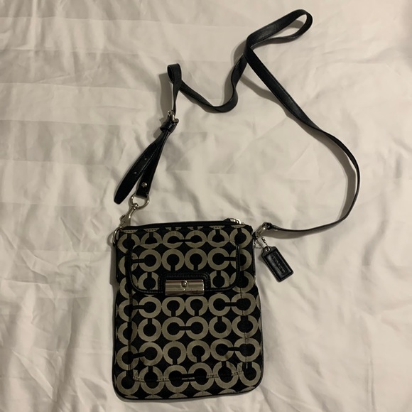 Coach | Bags | Coach Crossbody Black And Silver Bag | Poshmark